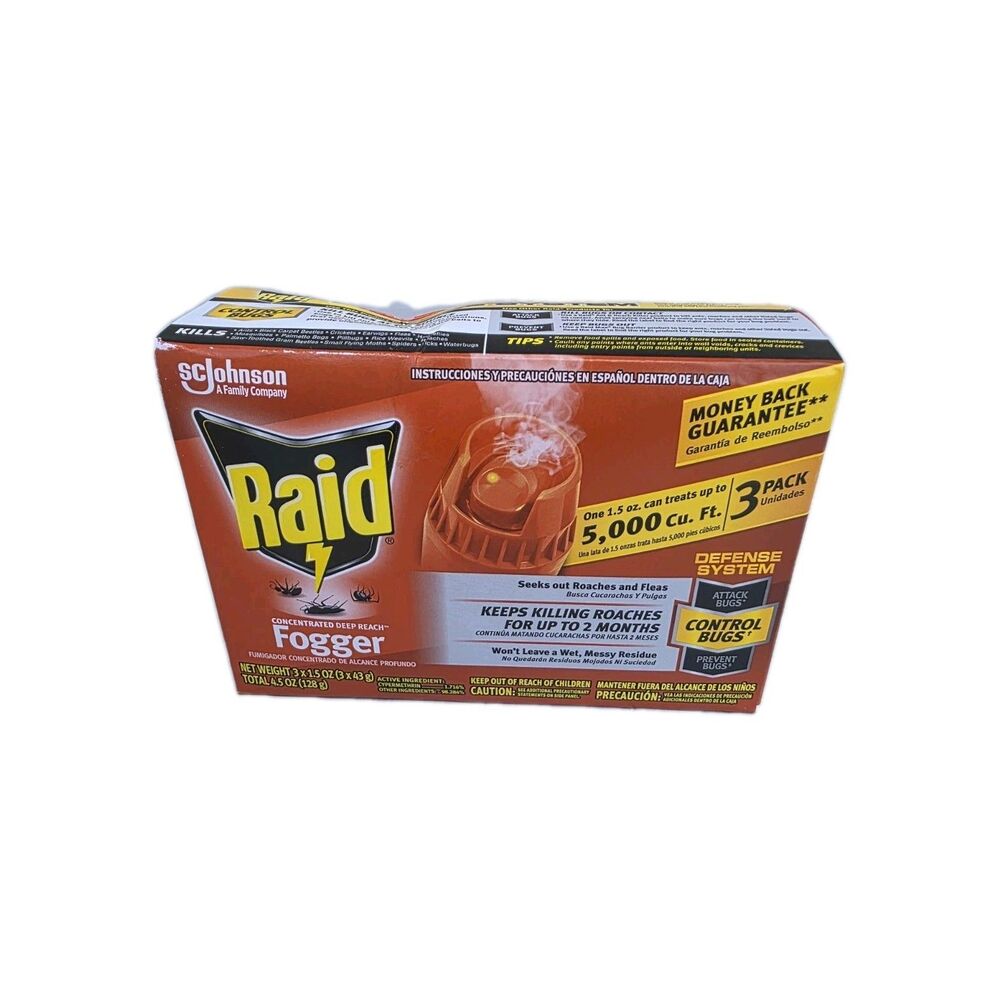 Raid Concentrated Deep Reach Fogger 3 X 1.5 Oz Cans Bundle Of 3